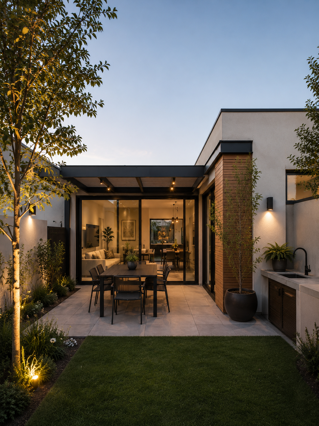 Casa moderna con patio
